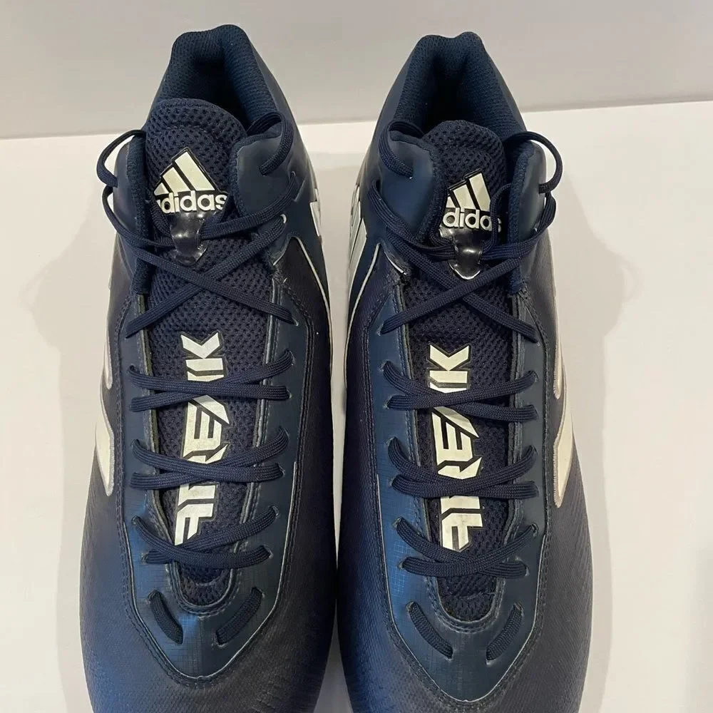 Adidas White and Blue Football Cleats Shoes with Quick-Lace System